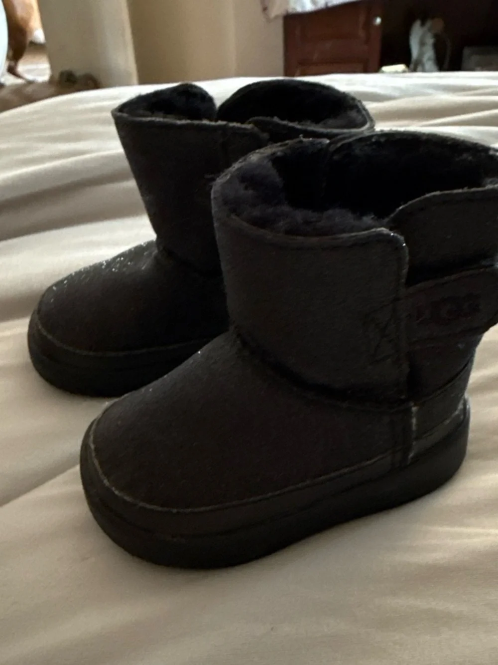 UGG Kids Black Glitter Short Boot